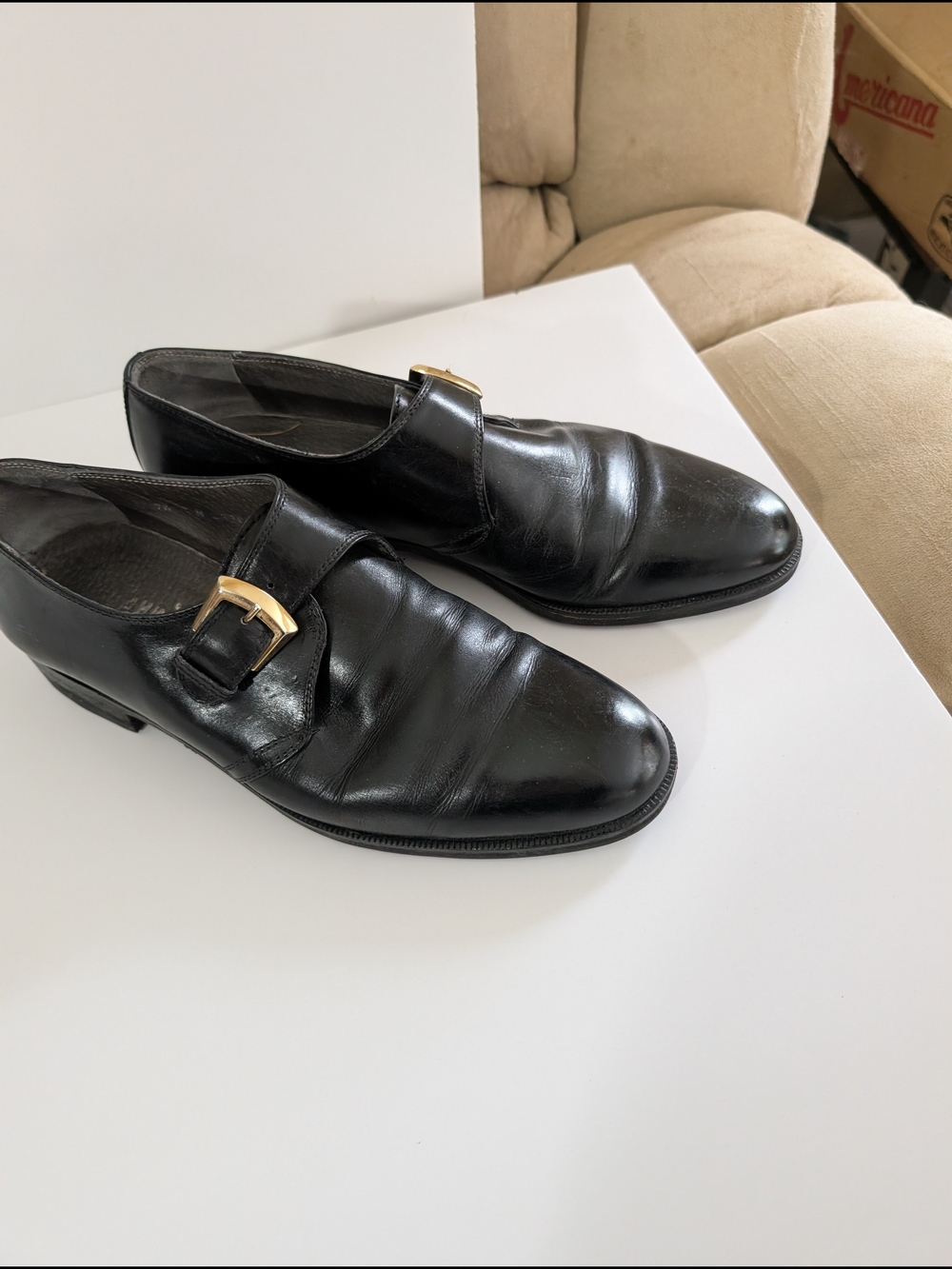 Black Leather Ingledew's Ferrini 7.5 Medium